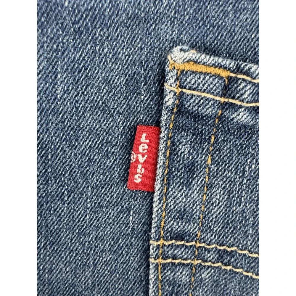 Levi's 511 Slim High Rise Cut Off Blue Denim Shorts Slim Distressed Size 30W
